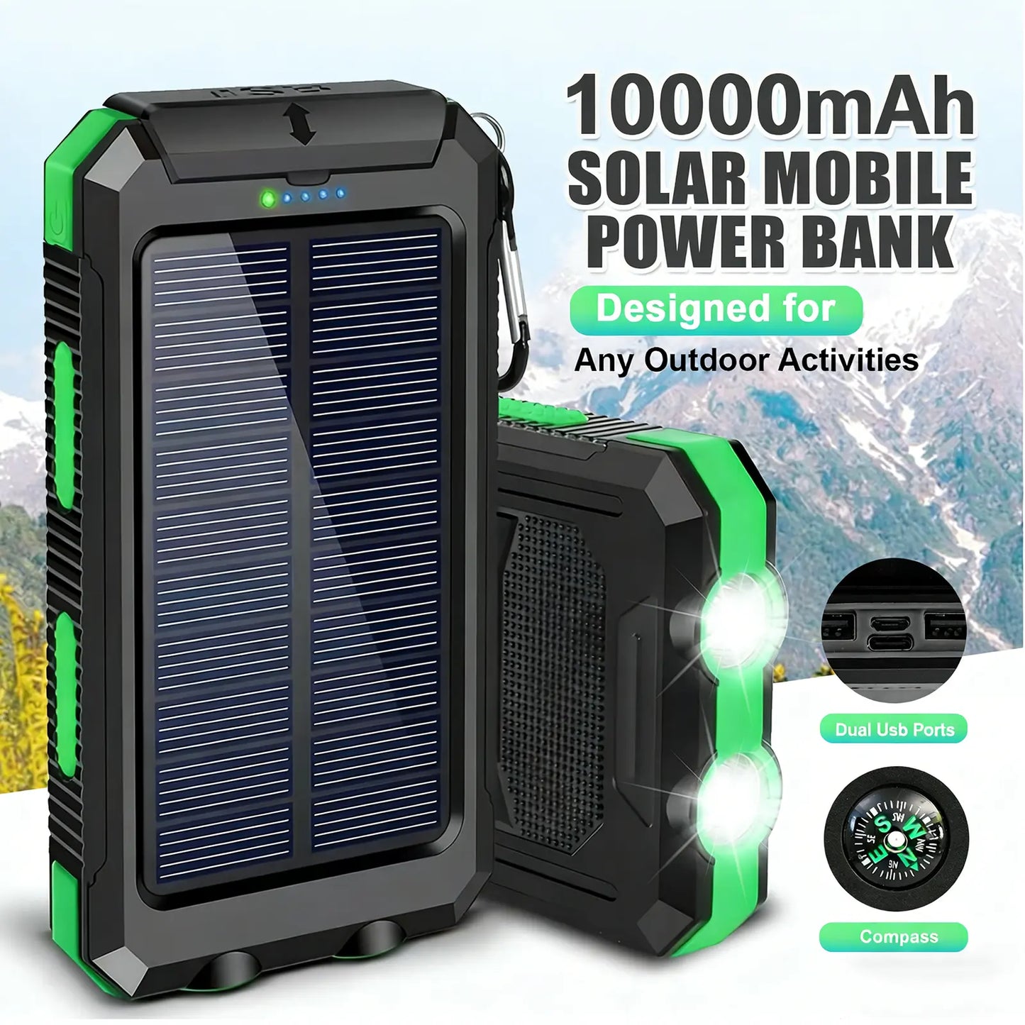 ⚡ SPECIAL OFFER | 30000mAh Solar Power Bank – High-Capacity Portable Charger for Outdoor Use