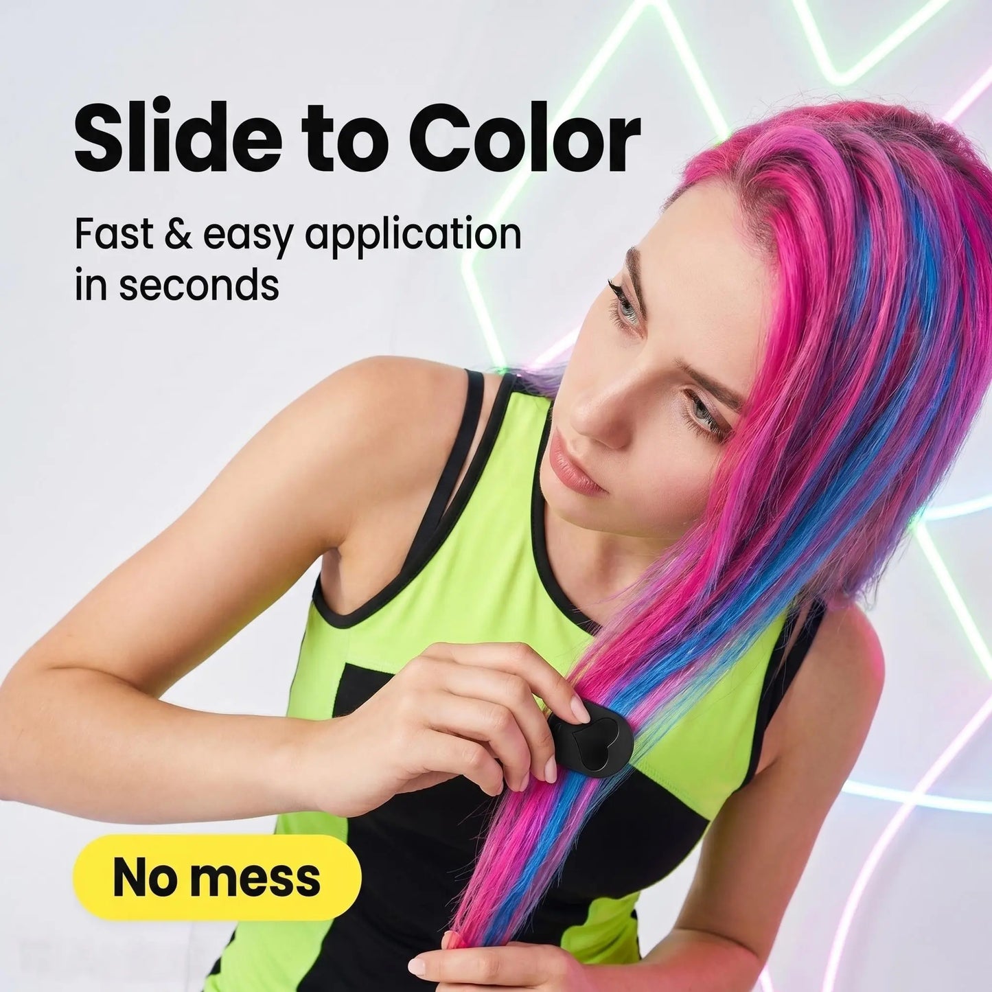 🌈 Instant Hair Color Magic – Washable Temporary Hair Chalk Set ✨