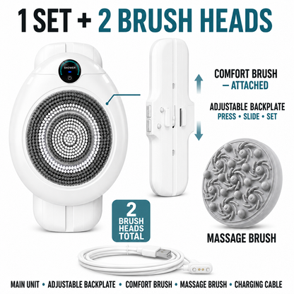 🚿Hands-Free Wall-Mounted Electric Back Scrubber – 3-Speed No-Drill Shower Brush🫧