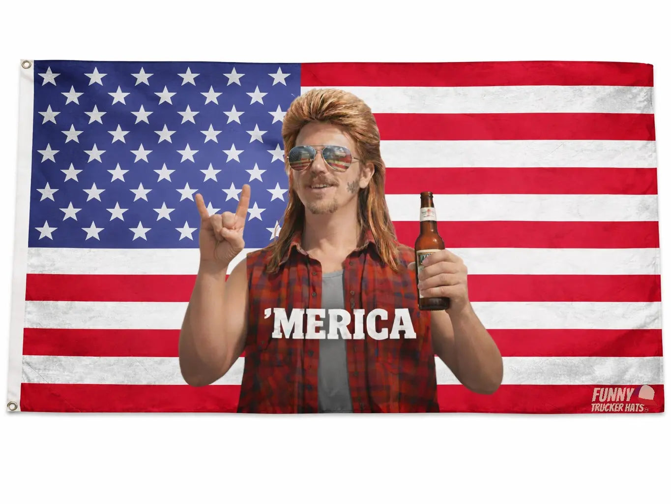 ’MERICA Mullet Man American Flag – Funny Patriotic Truck, Garage & Mud Muddin Flag – Perfect Gift Freedom Lovers Funny Flag tapestry banners mens