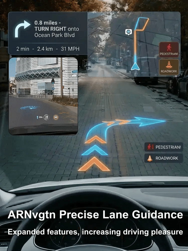 🚗 Smart AI HUD Head Up Display — Drive Safer With Real-Time Speed, Navigation & Road Alerts