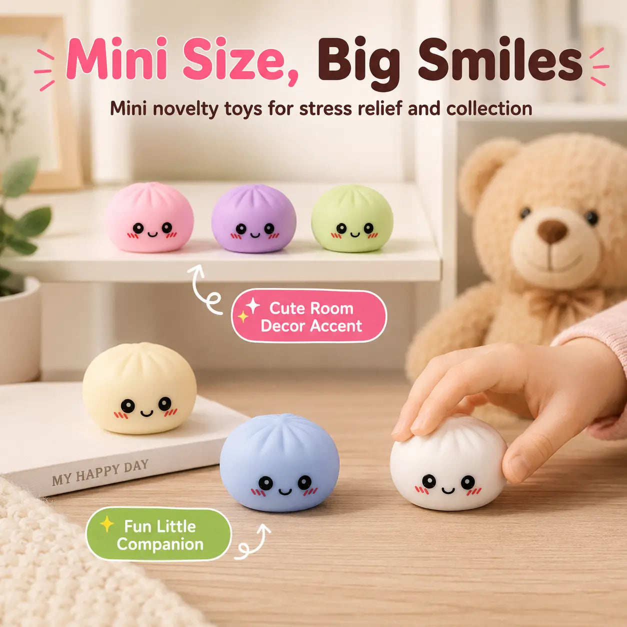 🥰 Cute Mini Stress Balls – 5PCS Squishy Desk Toys For Instant Relaxation