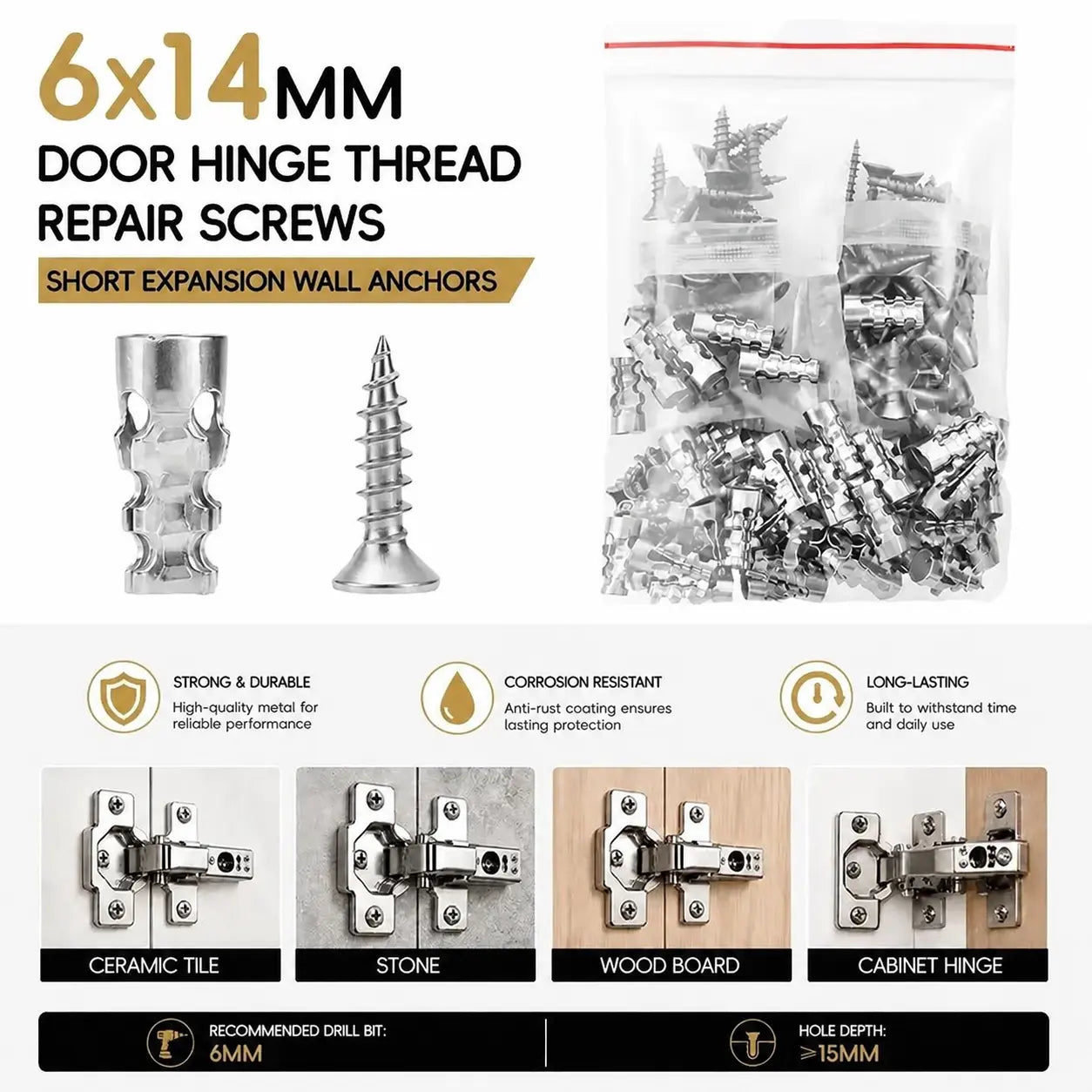 🔩 50% OFF Cabinet Hinge Hole Repair Anchors – Fix Loose Hinges Without Replacing the Door