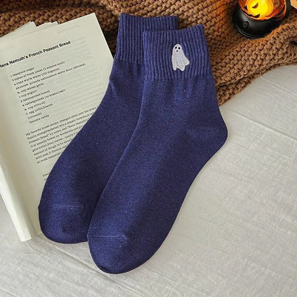 🎁 HALLOWEEN GIFT SALE | 5-Pair Cute Spooky Embroidered Socks