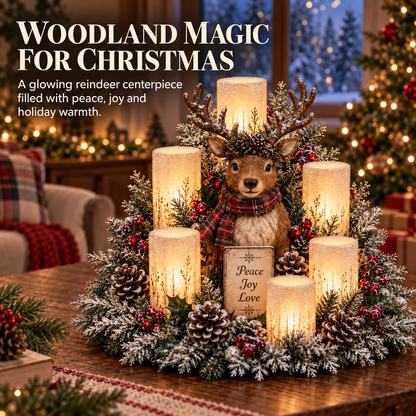 LED Santa Christmas Table Centerpiece with Flameless Candle Lights
