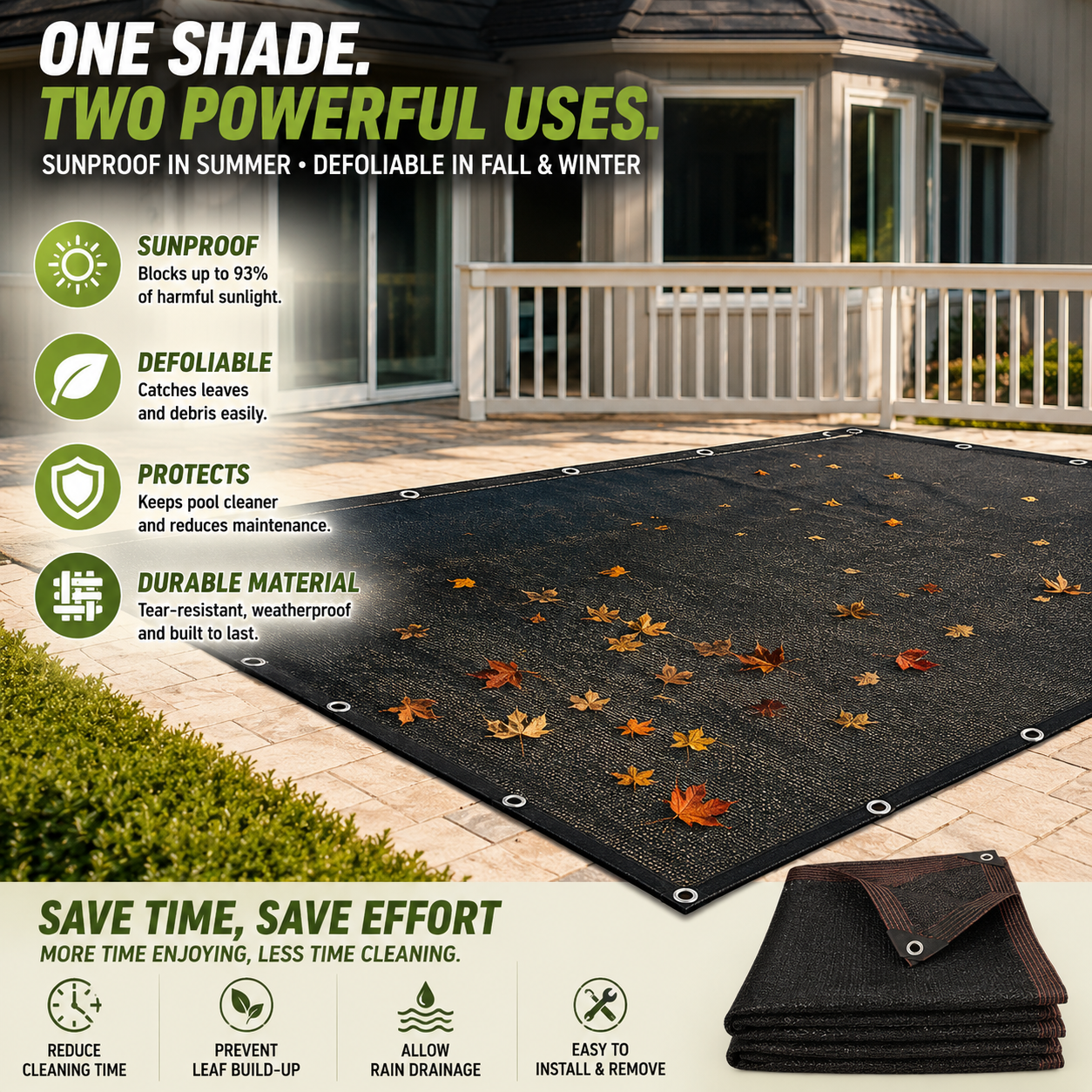 93% Blackout Shade Cloth | Stay Cool Outdoors All Summer Long