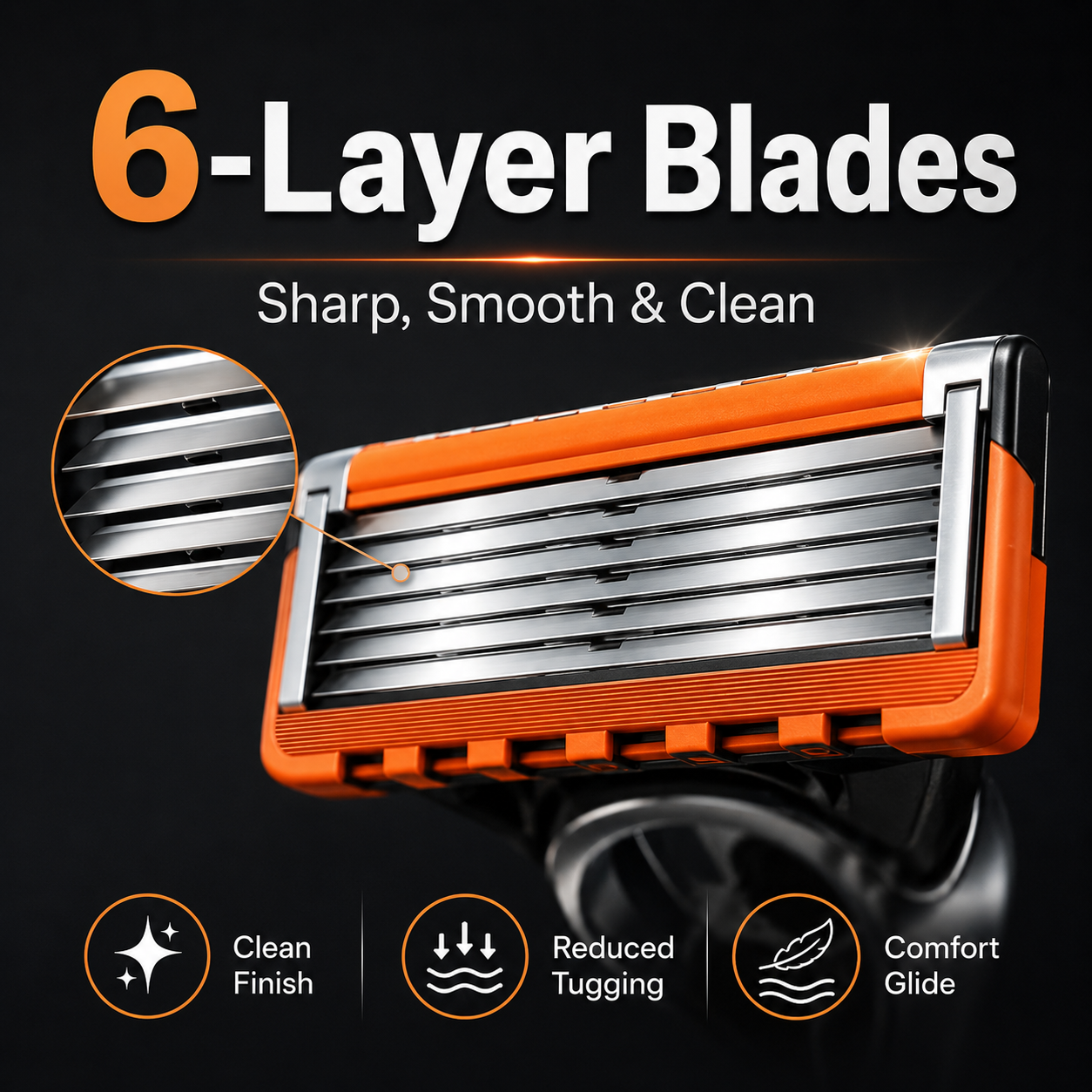 Men's Razor Blade Replacement, 48pcs Razor Blade & 1 Count Handle