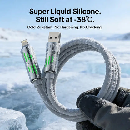4-in-1 240W Charging Cable – One Cable for iPhone 17, MacBook & Samsung