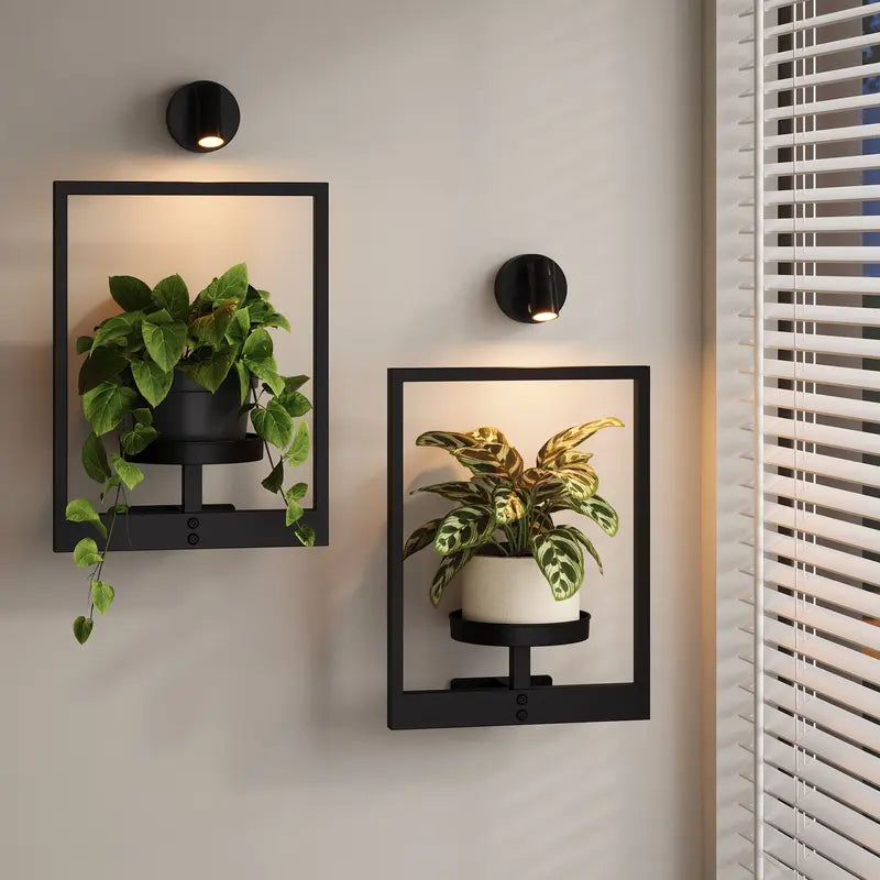 ✨ Modern Wall Plant Shelf With Ambient Light | Space-Saving Home Decor