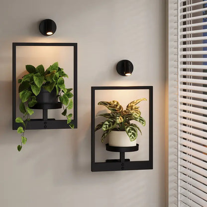 ✨ Modern Wall Plant Shelf With Ambient Light | Space-Saving Home Decor