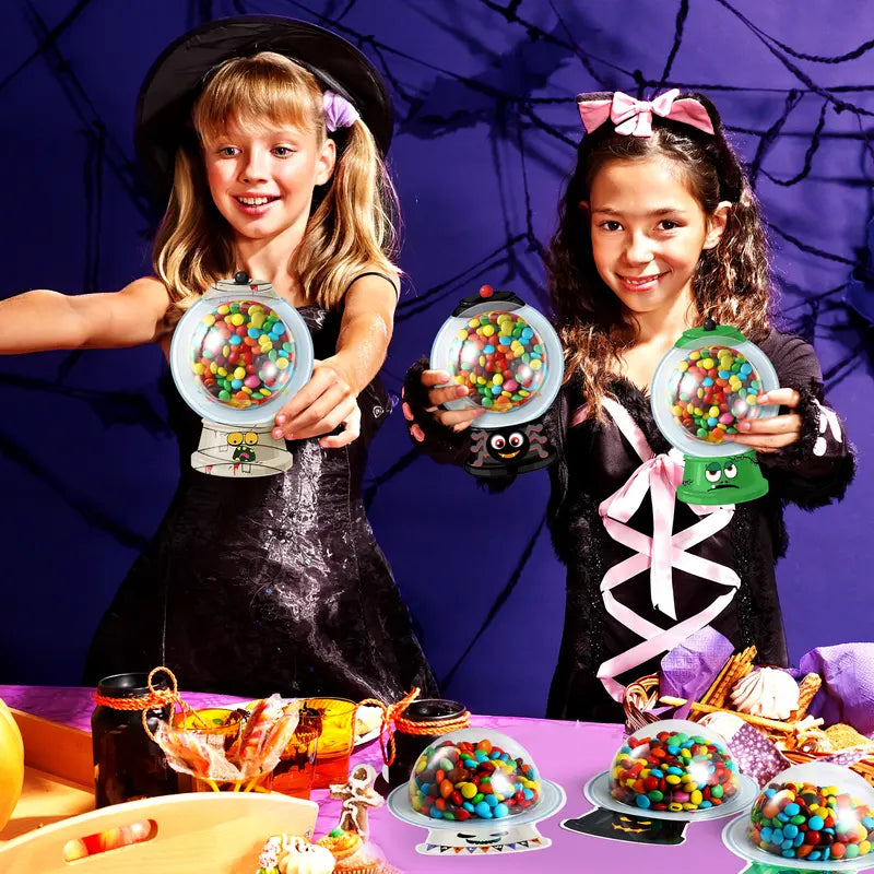 18/36Pcs Halloween Candy Dome Holders Kit with Adhesive Shaker - Trick or Treat Party Favor for Halloween Parties