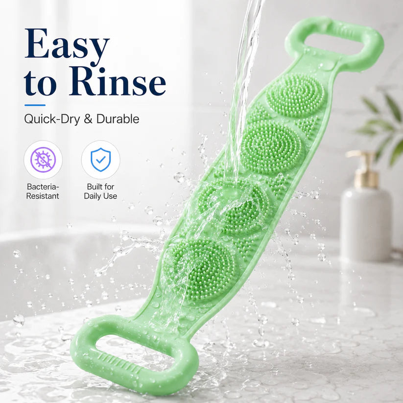 🛁 Long Handle Silicone Back Scrubber – Reach Every Inch In The Shower