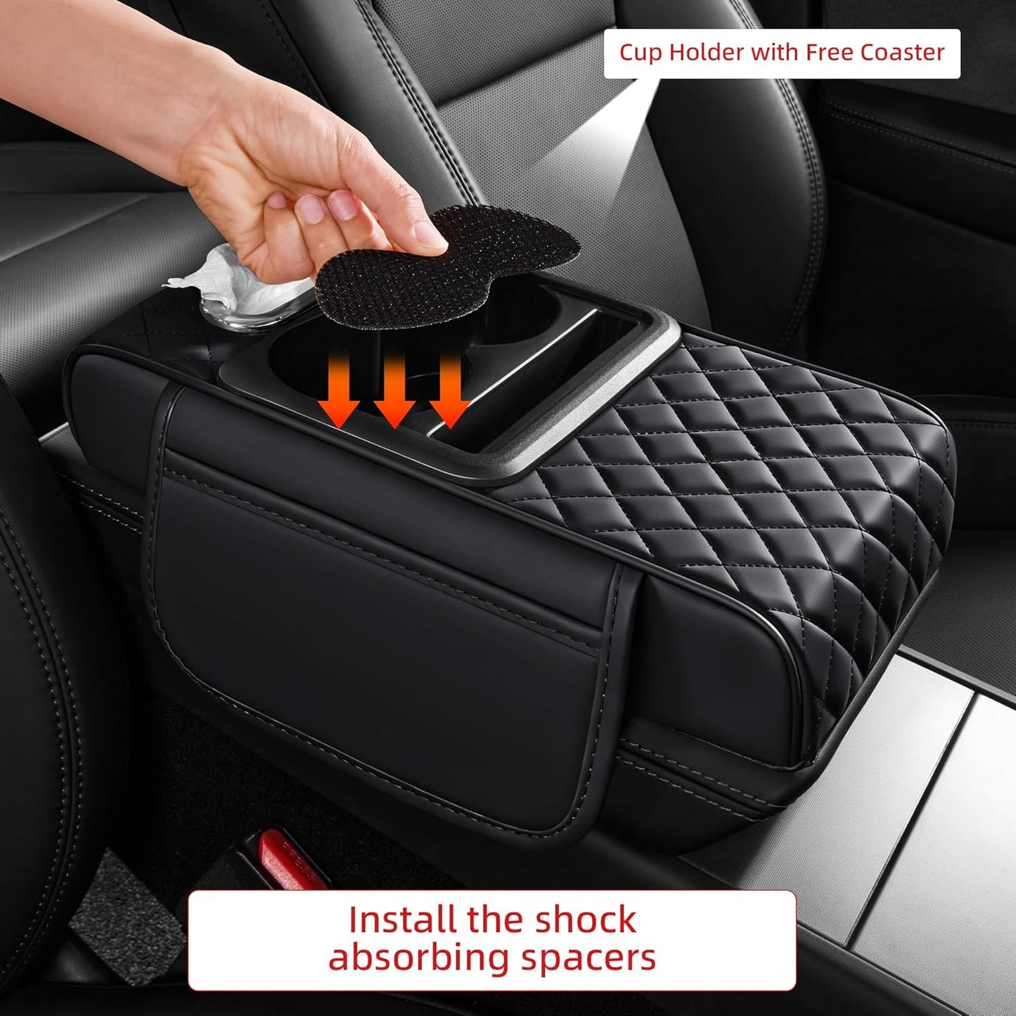 Car Center Console Armrest Organizer | 5-in-1 Storage Cover