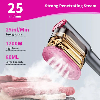 🔥 Portable Steam Iron for Clothes – 15s Fast Heat-Up, Powerful Wrinkle Remover & Travel Garment Steamer