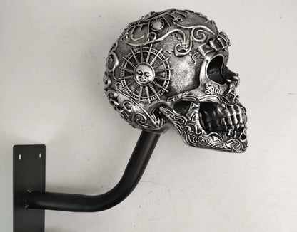 💀 Skull Helmet Wall Holder – Motorcycle Gear Display for Garage & Man Cave