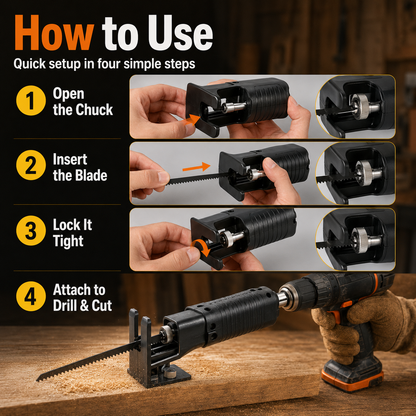 1 Count Reciprocating Saw Attachment for Drill