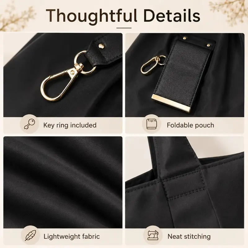 👜 Foldable Keychain Tote Bag – Compact & Expandable Reusable Carryall