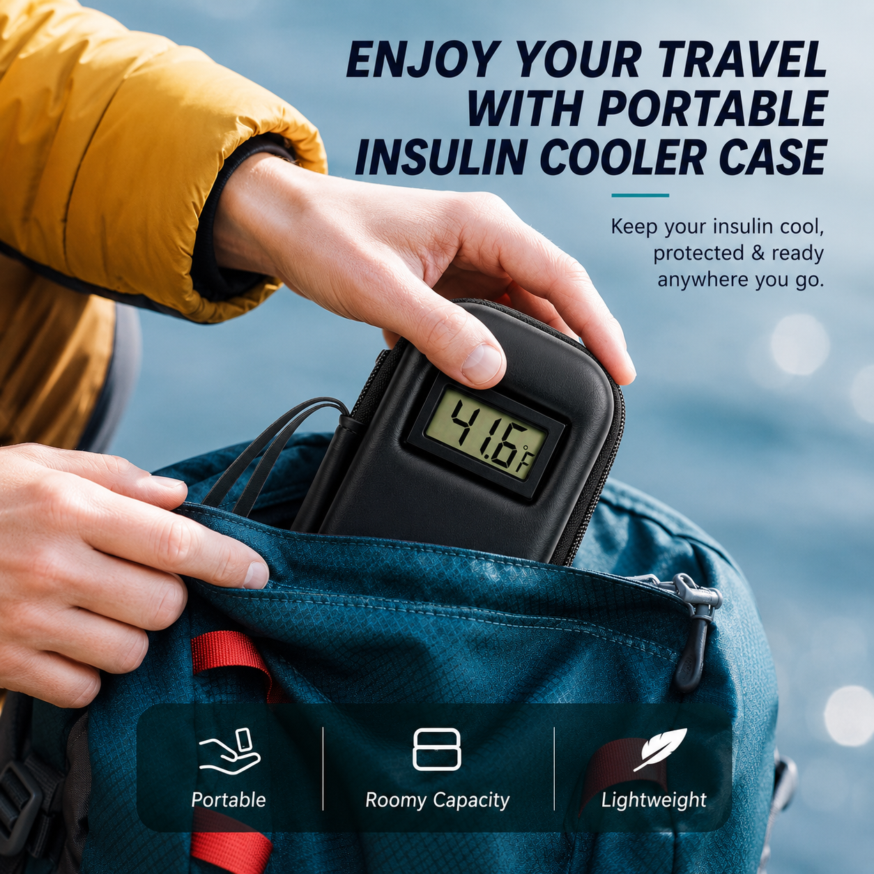 Insulin Cooler Travel Case with Temperature Display