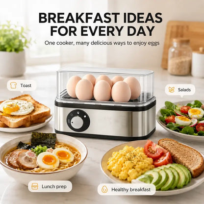🥚 Rapid Egg Cooker 8-Capacity | Perfect Eggs Every Morning
