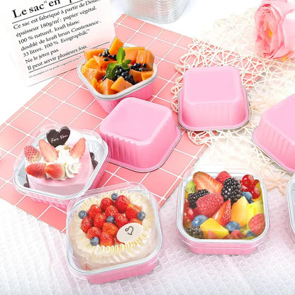 🧁 30-Pack Mini Cake Pans with Lids – Bake, Pack & Share Easily