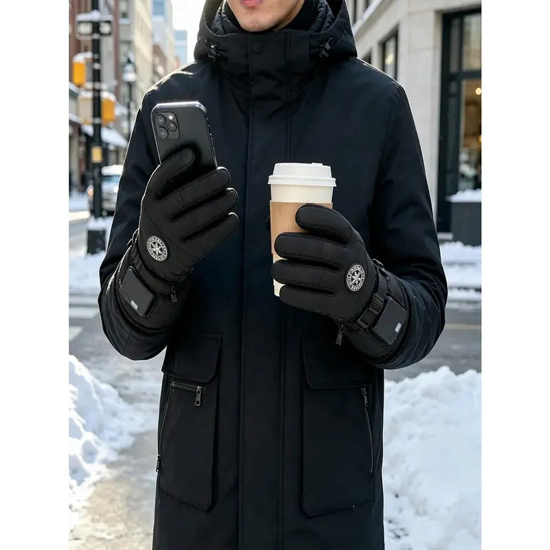 🔥 Rechargeable Heated Gloves – 3 Heat Settings, Waterproof Touchscreen Winter Gloves