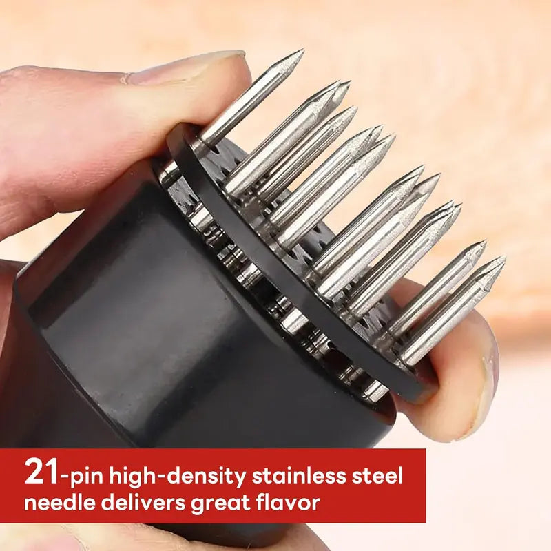 🥩 21-Pin Meat Tenderizer – Quick Marinade & Juicier Steak Prep