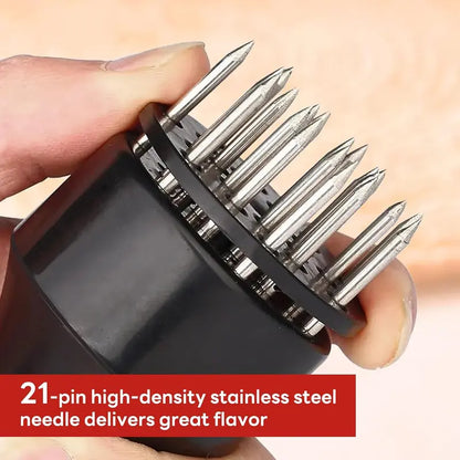 🥩 21-Pin Meat Tenderizer – Quick Marinade & Juicier Steak Prep