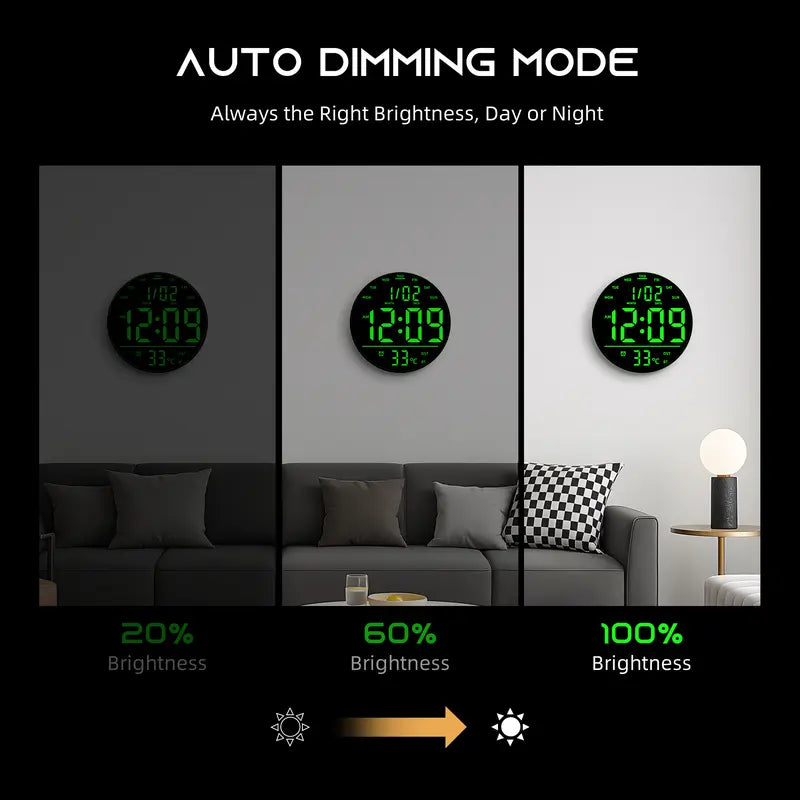 🌈 10" RGB Smart Wall Clock – Futuristic LED Digital Clock with Music Sync & Ambient Lights