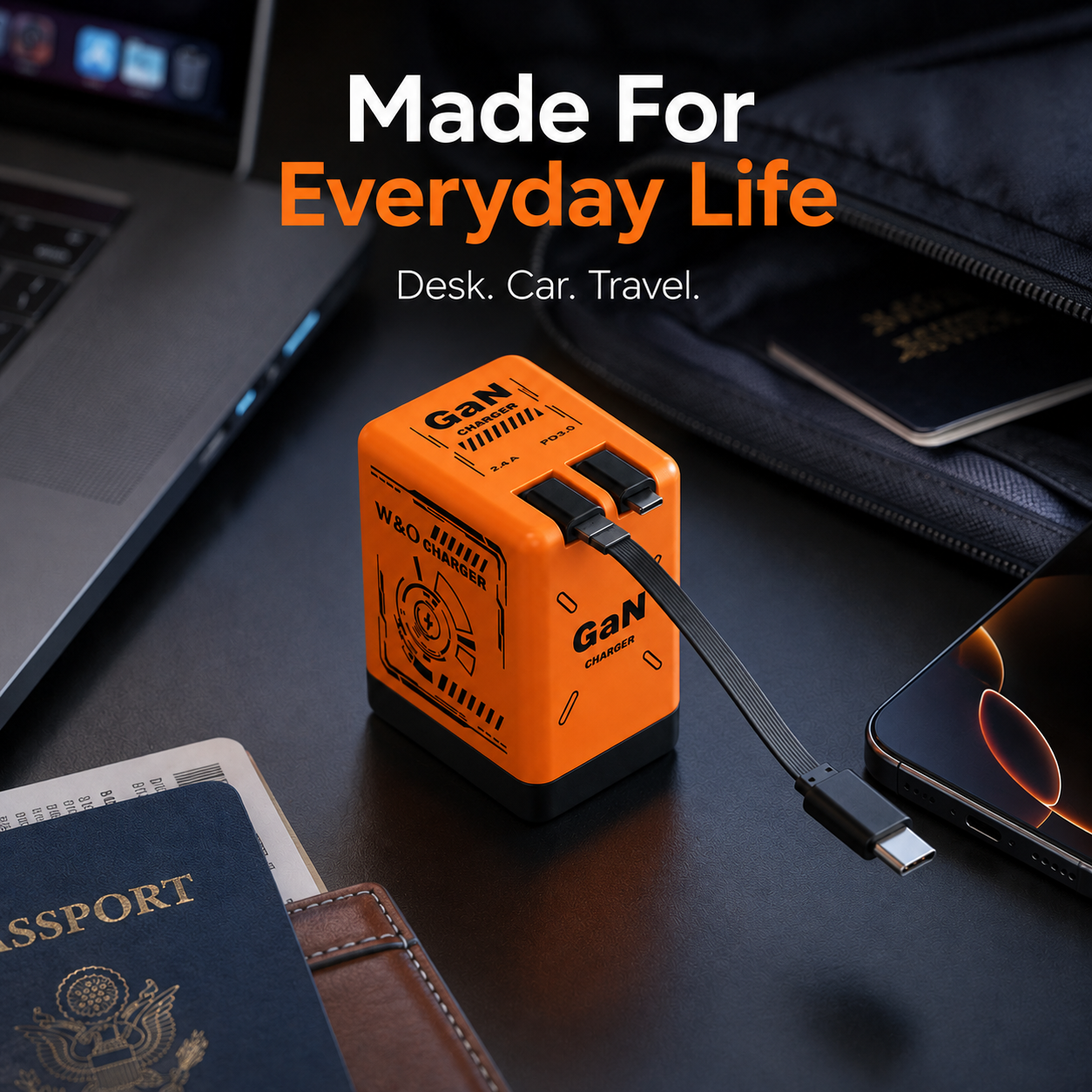 ⚡Retractable Charging Cable – Compact Self-Winding Cable for Travel, Desk & Everyday Use