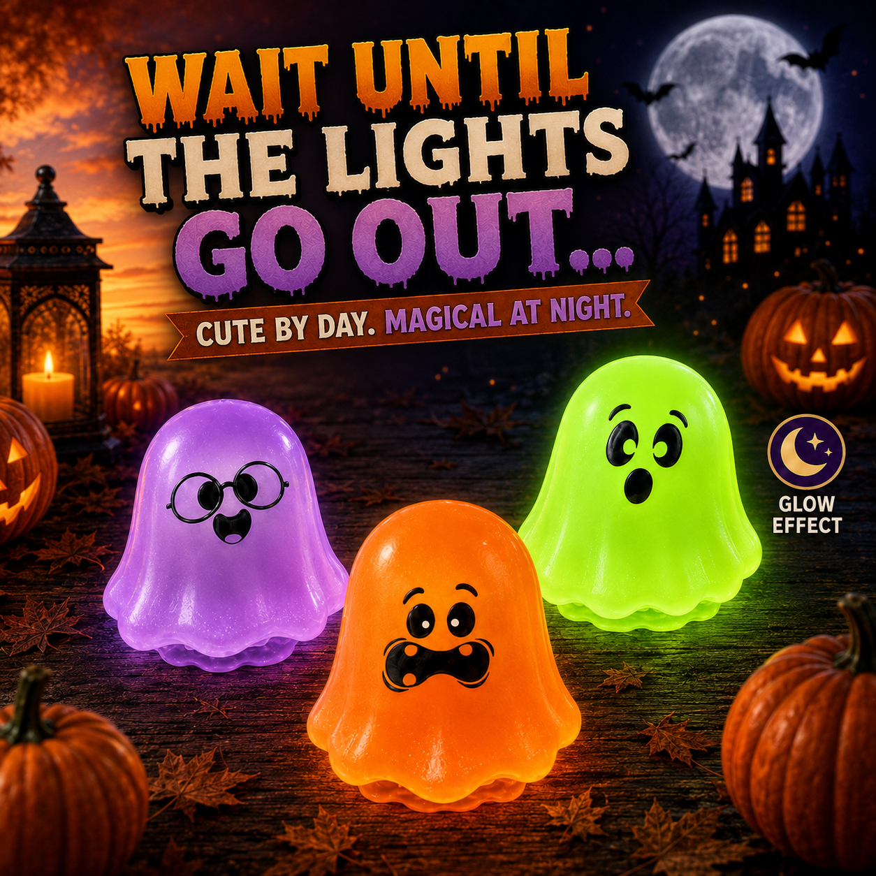 👻 Glow Ghost Squishy Toy | Halloween Light-Up Stress Relief Toy🎃