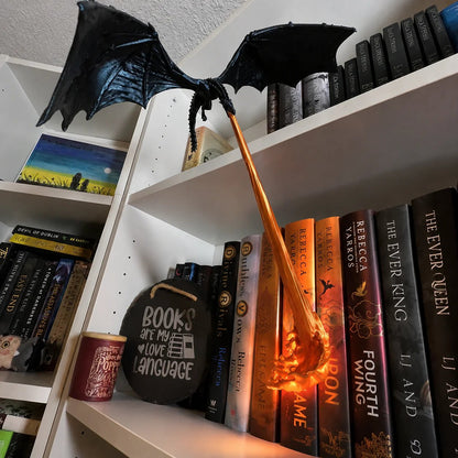 🐉 Fire-Breathing Dragon Bookshelf Lamp – Fantasy LED Shelf Decor