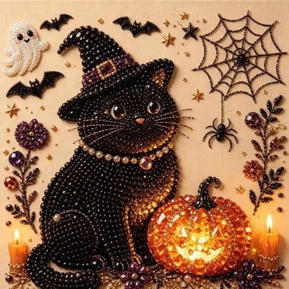 🔥LAST DAY 50% OFF - 🎃 Halloween Pearl Diamond Art Kit – DIY 3D Sparkling Bead Painting Craft For Spooky Home Decor