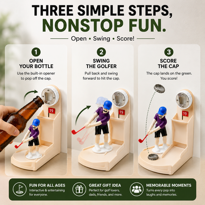 🏌️ 50% Off Today 🍾 Interactive Golfer Bottle Opener