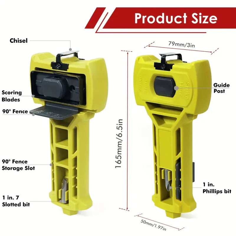 🔨 Door Latch Installation Kit – Precision Mortise Tool for Fast & Accurate Door Lock Installation, Fits Square & Round Deadbolts, 1-3/8" & 1-3/4" Doors