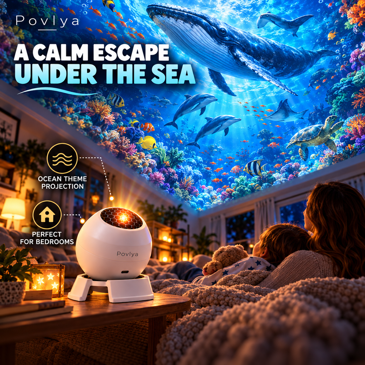 🦖🌊 Ocean & Dinosaur World Projector – 360° Magical Adventure for Kids