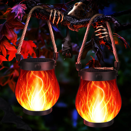 🎃2-Pack – Solar Flickering Flame Lanterns