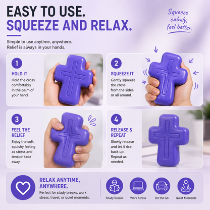 ✝️ Faith-Inspired Cross Squishy – Soft, Odor-Free & Satisfying Squeeze Toy