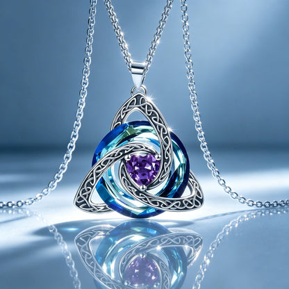 ✨ Birthstone Celtic Trinity Knot Necklace – Meaningful Irish Knot Pendant for Women, Anniversary & Birthday Gift