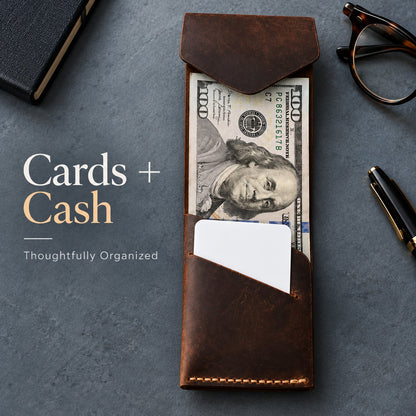 💰Handmade genuine leather wallet – Slim Magnetic Card & Cash Holder for Men💰