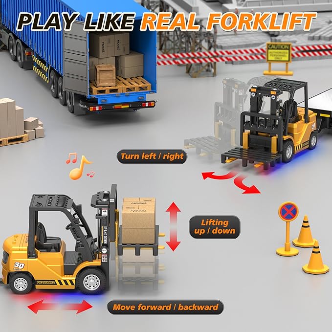 Mini ForkLift Play Set | Compact Creative Toy with Accessories