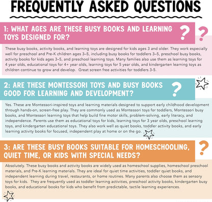 Montessori Busy Activity Book for Toddlers 3-5 | Screen-Free Learning Toy