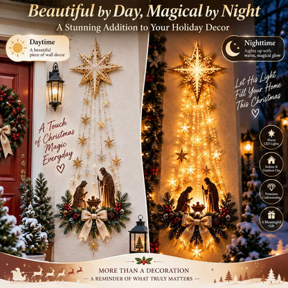 🔥Buy 2 Get 10% OFF - Bethlehem Star of Faith™ – Lighted Nativity Christmas Wall Decor