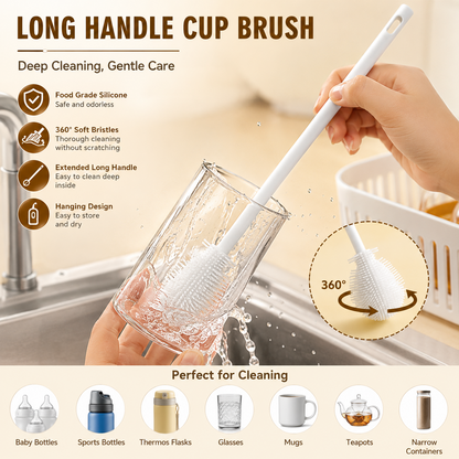 360° Flexible Silicone Bottle Brush – Deep Clean Every Corner with Ease 🧼