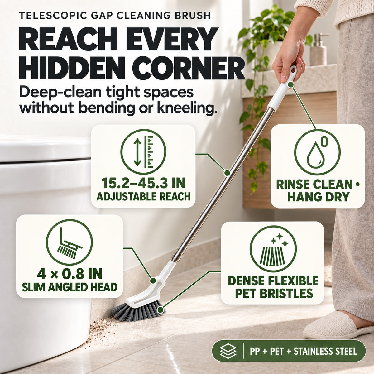 🧼 Telescopic Gap Cleaning Brush – Reach Every Hidden Corner