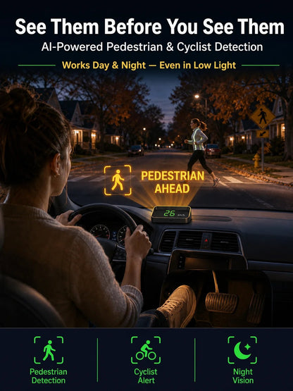 🚗 Smart AI HUD Head Up Display — Drive Safer With Real-Time Speed, Navigation & Road Alerts