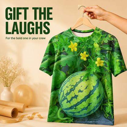 🍉 Funny 3D Watermelon T-Shirt for Men – 100% Cotton Summer Novelty Tee S–6XL