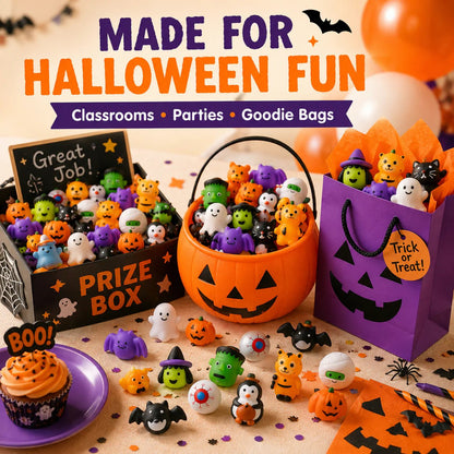 👻 30PCS Halloween Squishy Toys – Cute Party Favors, Goodie Bag Fillers & Classroom Prizes