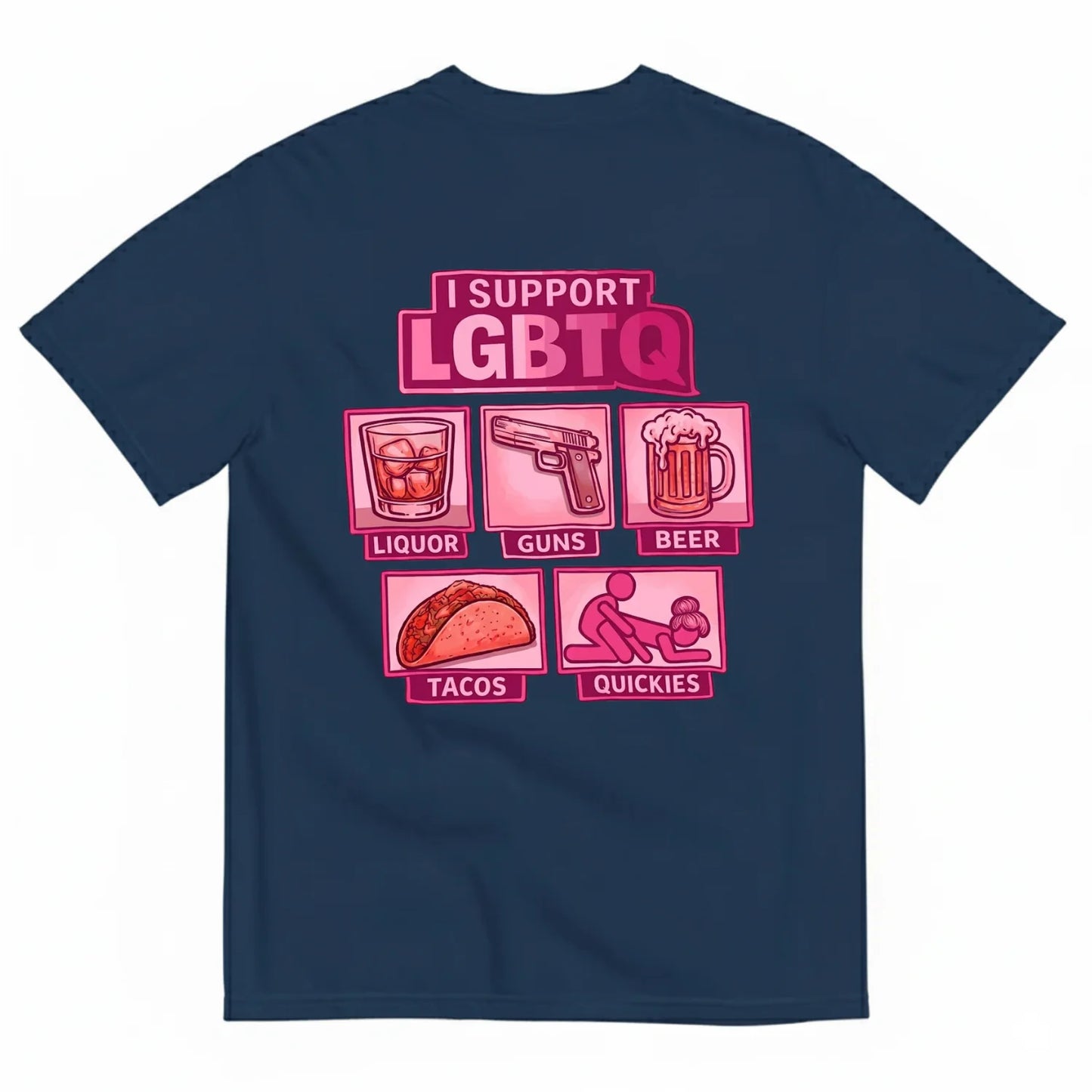 Bold Statement Graphic Tee – I Support LGBTQ Humor Streetwear T-Shirt