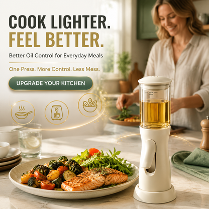 ✨ 100ml Bottom-Spray Cooking Oil Mister – One-Hand Precision Oil Sprayer with Protective Base