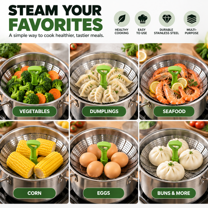 🥦 Expandable Folding Steamer Basket – Turn Your Everyday Pot Into a Steamer